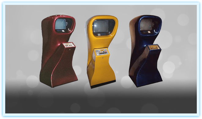 The final Computer Space prototype featured a futuristic casing that came in several different colors.