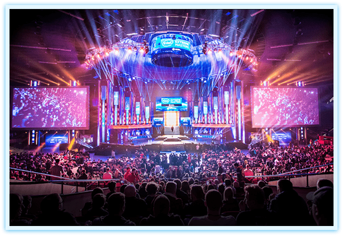 Many esports contests are played in front of live audiences, and also streamed live online.