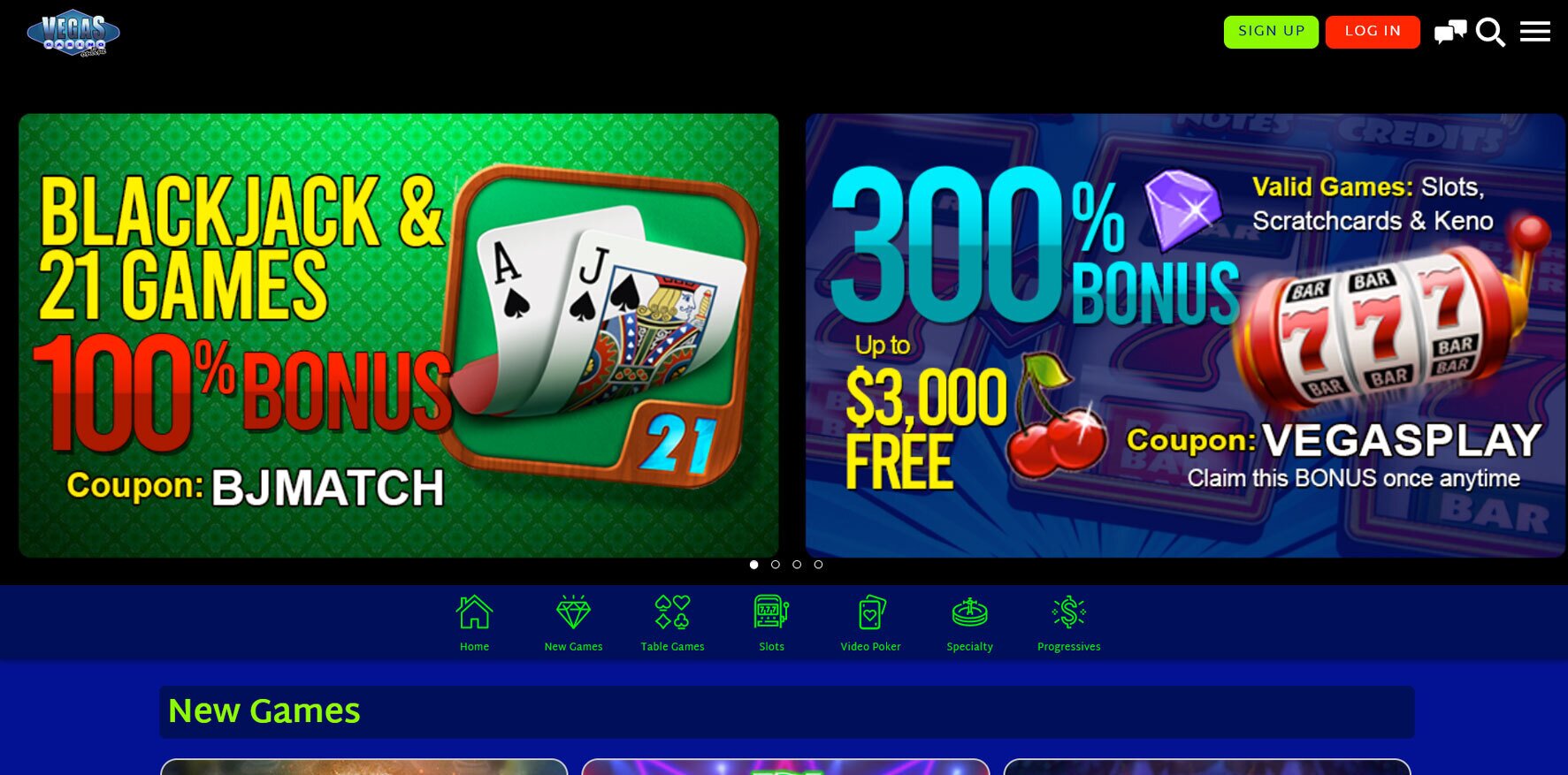 Promotions on Vegas Casino Online