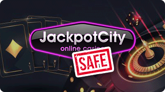 Jackpot City Casino Logo With Safe Stamp