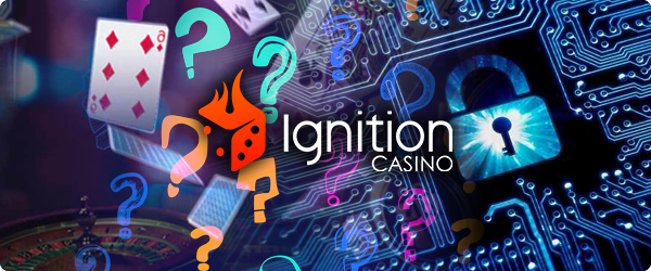 Key Lock, Poker Cards, Questions Marks Background, Ignition Casino Logo