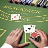 blackjack at table