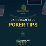 Caribbean Stud poker table with the title “Caribbean Stud Poker Tips” overlaid in yellow and white text.