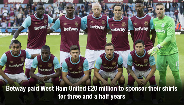 Online bookmaker Betway sponsors West Ham United Football Club