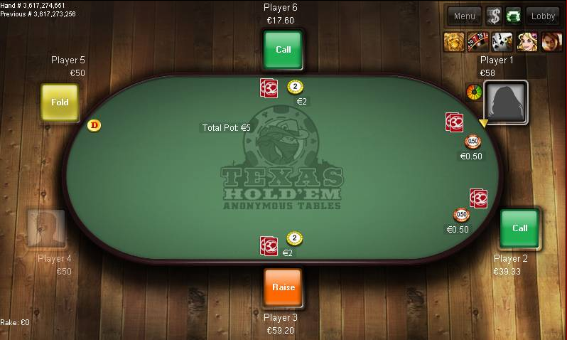 Poker Table Screenshot