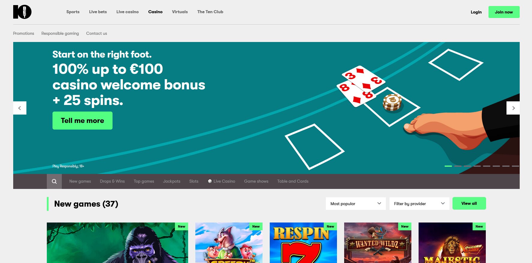 10bet Website Screenshot