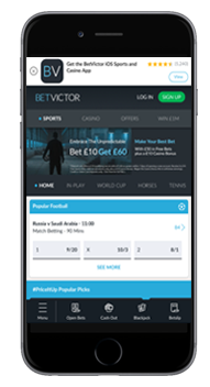 BetVictor Screenshot from iPhone
