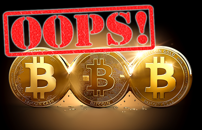 Bitcoin and Oops Sign