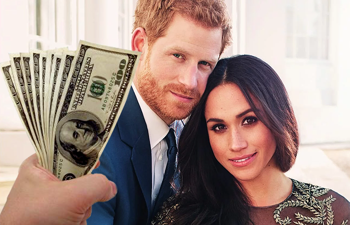 Hand Holding Money Meghan Markle and Prince Harry