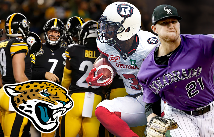 Jacksonville Jaguars Logo Ottawa Redblacks Pittsburgh Steelers and Colorado Rockies