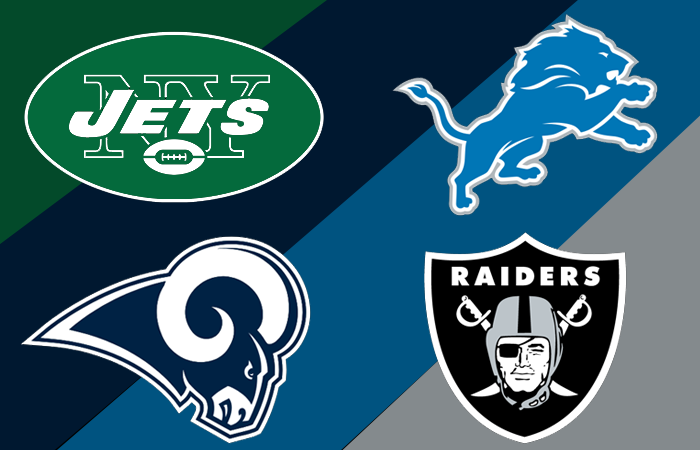 Jets vs Lions Rams vs Raiders