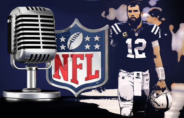 NFL Logo Microphone and Andrew Luck