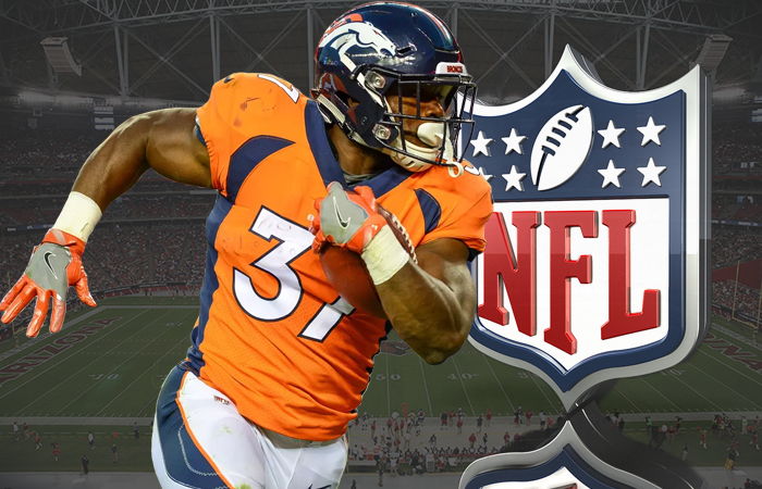 Royce Freeman NFL Logo and Field