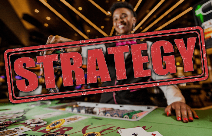 Strategy Sign and Casino Dealer