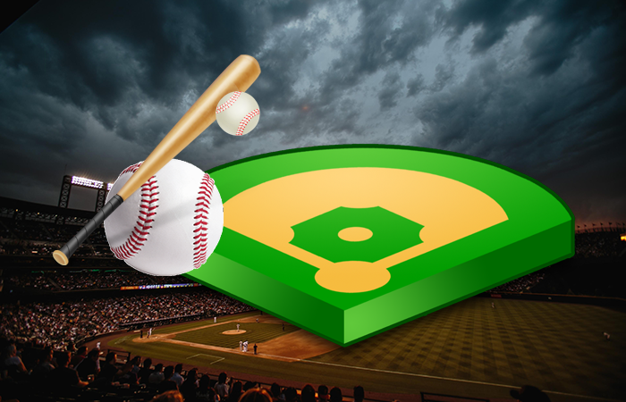 Baseball Field Background with Various Baseball Icons