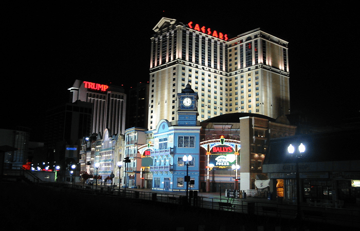 Caesars Atlantic City Hotel At Night