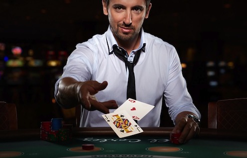 Man At Blackjack Table|Man At Blackjack Table