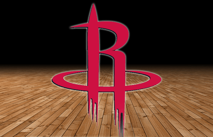 Houston Rockets Logo On Wooden Basketball Court