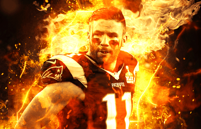 Julian Edelman Fire Background
