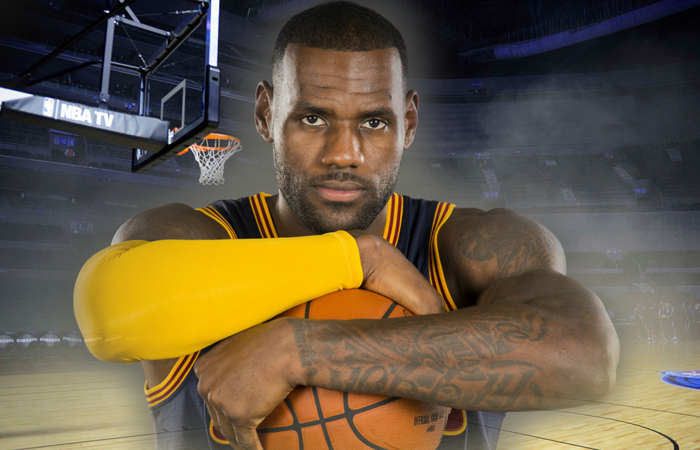 LeBron James and Basketball Court