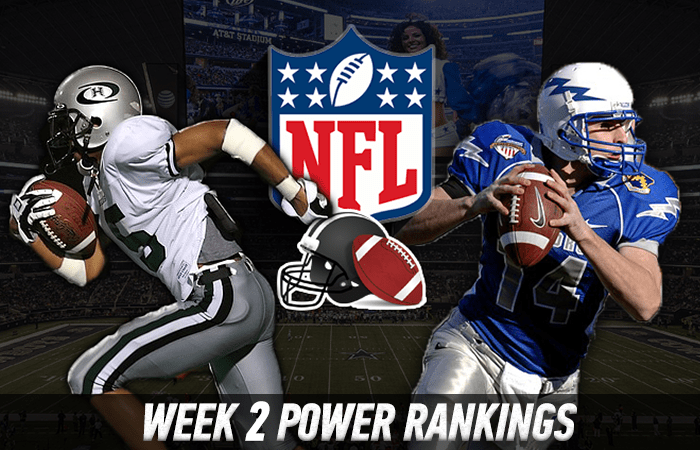 Weekly Power Rankings for Week 2 of the NFL