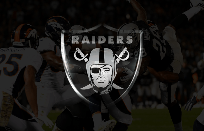 Oakland Raiders Logo and Team vs Denver Broncos