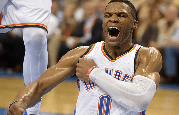 Russell Westbrook from Oklahoma City Thunder Screaming