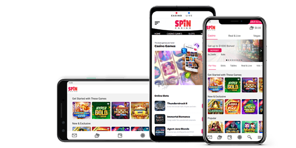 Spin Casino and Sports Displayed on Mobile Phones