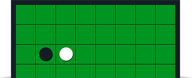 Two discs on a Reversi board