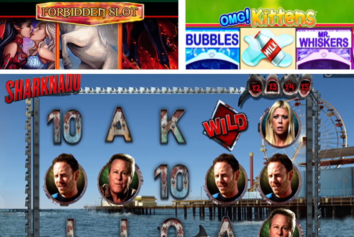 Weird Online Slots - Play at Online Casinos|Forbidden Slot - Unusual Slot Game|Santa’s Kiss - Subgenre of Sexy Santa Slots|Bible Slots - Bible stories|OMG! Kittens - Slots Based on Internet Memes|OMG! Kittens - Slots Based on Memes|Sharknado - Weird Slot|Planet Exotica - Unusual Slot Game|Very Big Goats - Weird Slots Game|Very Big Goats - Weird Slots Game|Machine Gun Unicorn - Unusual Slot Game|Zombies - Bizarre and Gruesome Slot Game