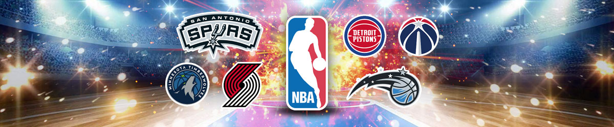 Spurs, Timberwolves, Trail Blazers, Pistons, Wizards and Magic Logos