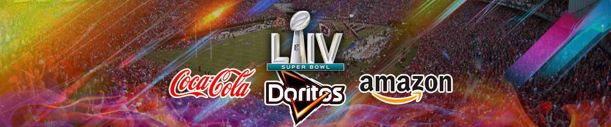 Coca Cola, Doritos, Amazon and Super Bowl 54 Logo