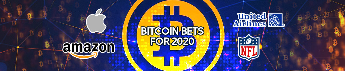 Amazon, Apple, NFL and United Airlines Logos Bitcoin Bets 2020