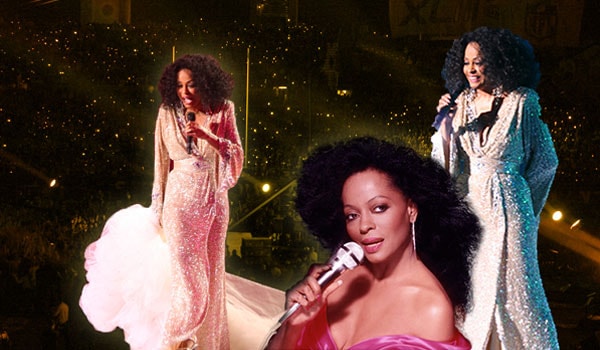 Diana Ross wore several different outfits during her Super Bowl halftime performance