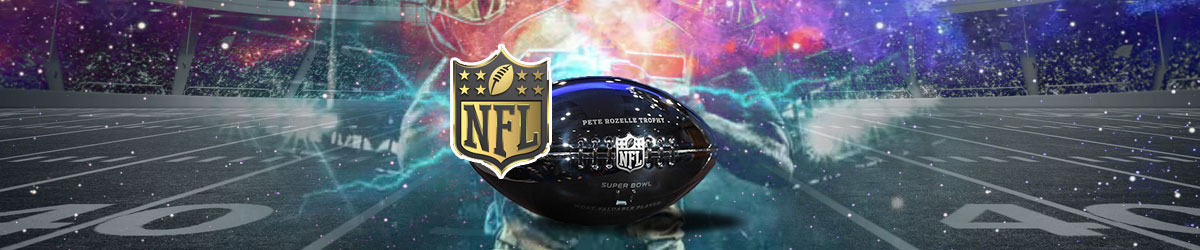Pete Rozelle Trophy With Gold NFL Logo Sitting on Field