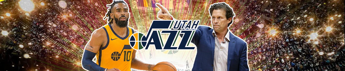 Mike Conely and Quin Snyder With Jazz Logo