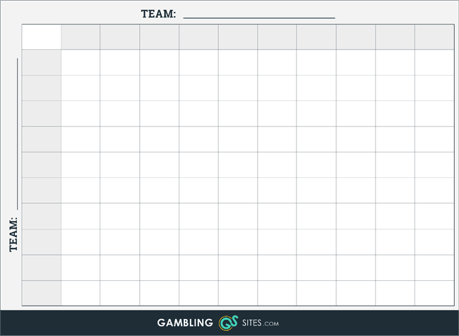 A simple 10x10 grid for playing Super Bowl squares