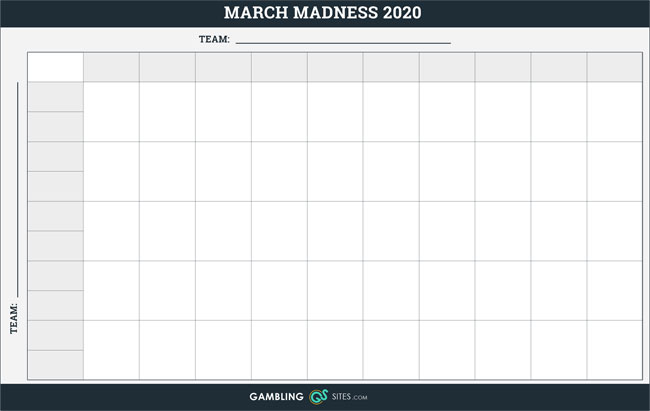 Free printable march madness squares 2020 7 free templates for pools