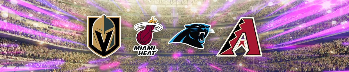 Vegas Golden Knight, Miami Heat, Carolina Panthers and Arizona Diamondbacks
