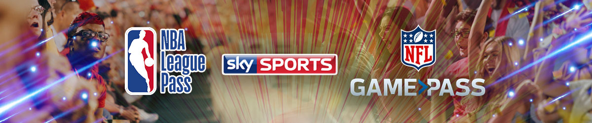 Sky Sports, NBA League Pass and NFL Game Pass Logos