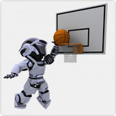 Robot Playing Basketball