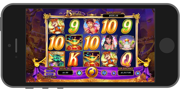 A slot game on the Red Dog Casino app
