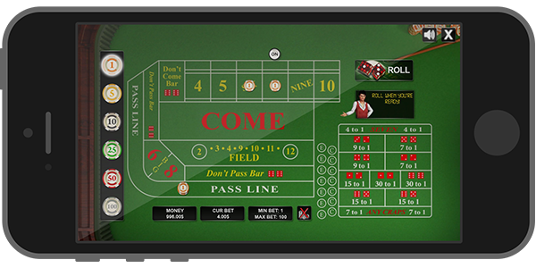 Playing real money craps online using a mobile device
