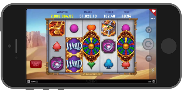 A slot game on the Jackpot City app