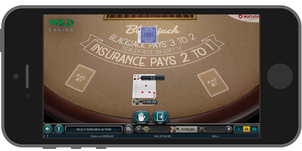 Mobile blackjack on the Wild Casino app