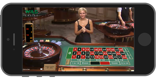 Live dealer games on the mobile Wild Casino app
