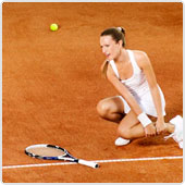 tennis player with ankle injury