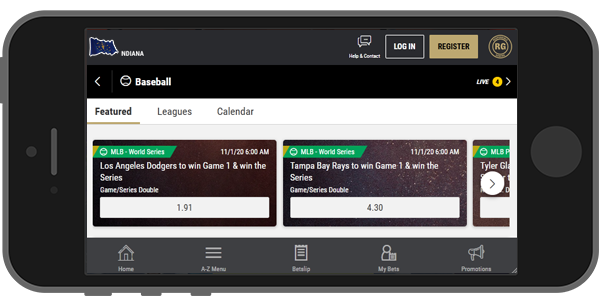 A mobile sports betting site for Indiana