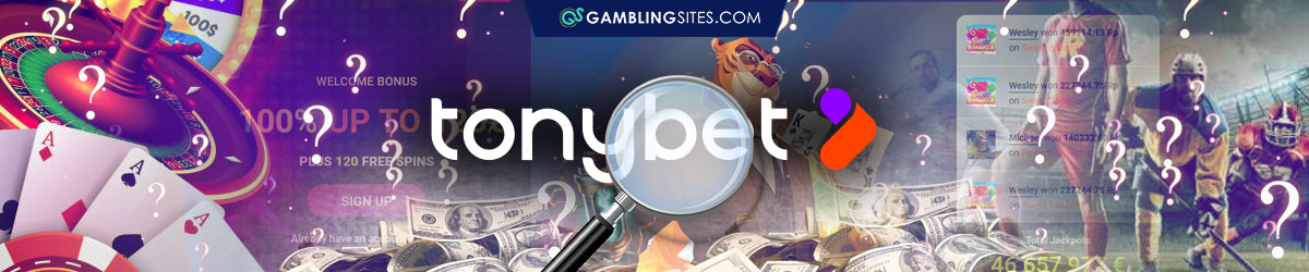 Is Tonybet Legit?, Casino Roulette, Magnifying Glass Over Tonybet Logo, Questions Marks Floating