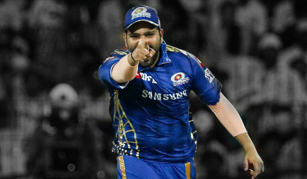 Rohit Sharma Pointing at the Camera While Playing Cricket